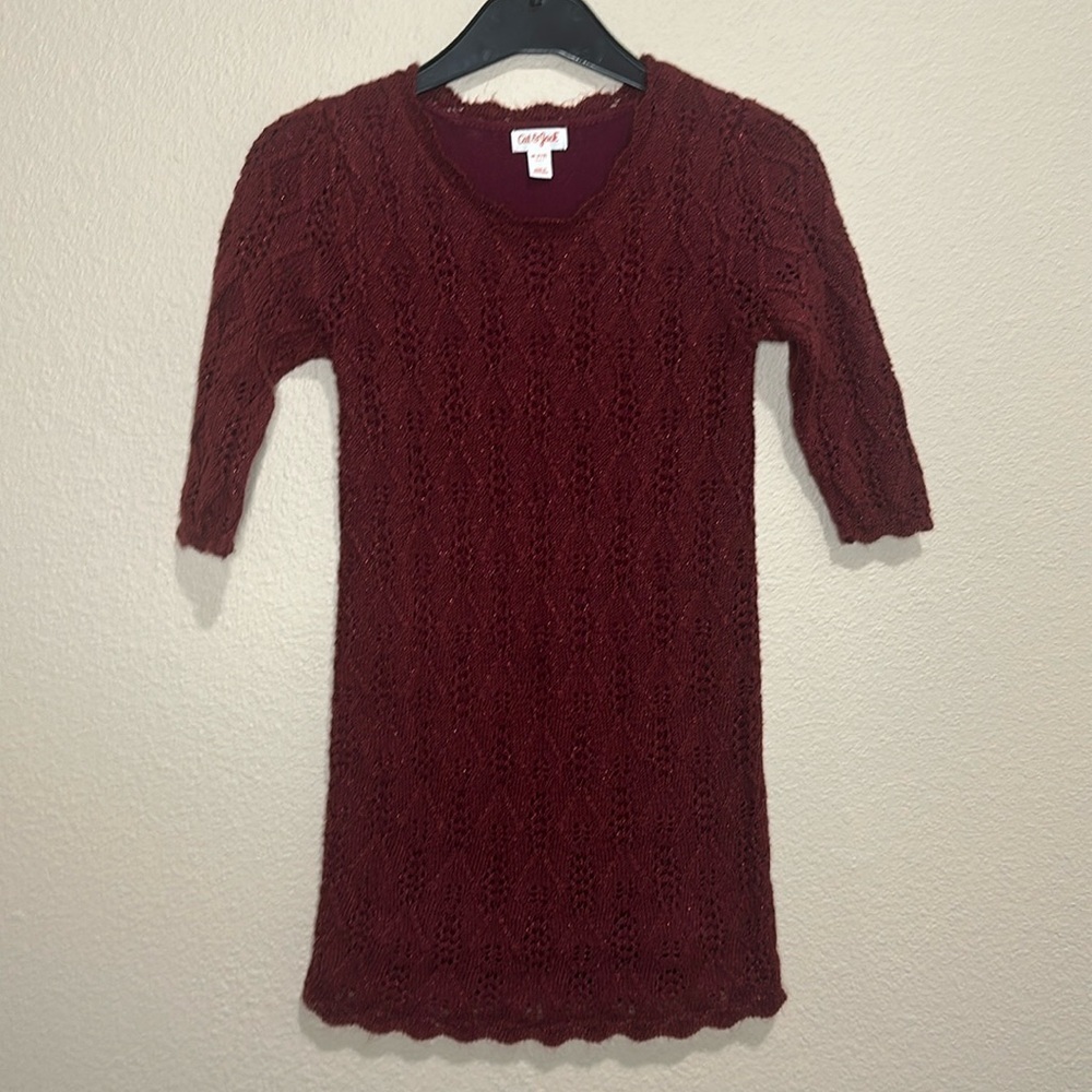 CAT & JACK Girls’ Holiday Sweater Dress, Size 7/8